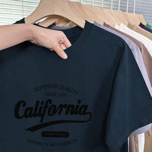 T-shirts décontractés pour hommes et garçons, 200 GSM, vente chaude, imprimés unis, à manches courtes, mode sportive, respirants, Cleanfits - Product Image 3
