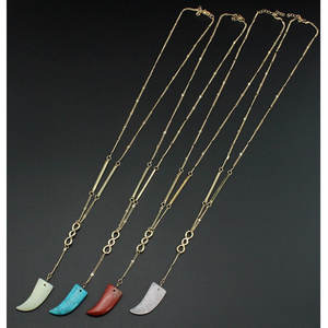 Gemma naturale-pietra quarzo rosa turchese agata rossa giada <span class=keywords><strong>corno</strong></span> <span class=keywords><strong>collana</strong></span> pendente <span class=keywords><strong>con</strong></span> catena in oro - Product Image 6