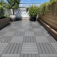 Dalles de terrasse en composite bois-plastique (WPC) EVERWALL, imperméables, durables, pour l'extérieur, à emboîtement, pour villa, patio, jardin