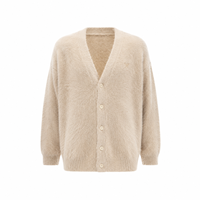 Pull en mohair personnalisé pour homme, anti-rides, automne, avec motif respirant et chaud en tricot, et logo frontal