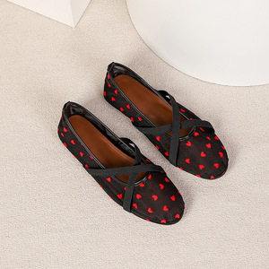 <span class=keywords><strong>Scarpe</strong></span> da Donna Traspiranti in Rete <span class=keywords><strong>con</strong></span> Stampa a Cuore, Suola Morbida, <span class=keywords><strong>Scarpe</strong></span> Basse <span class=keywords><strong>con</strong></span> Cinturino Incrociato, Ballerine - Product Image 3