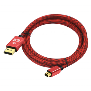 <span class=keywords><strong>Cable</strong></span> Trenzado Rojo Mini <span class=keywords><strong>DisplayPort</strong></span> a <span class=keywords><strong>DisplayPort</strong></span> 1,4 8K 60Hz 4K <span class=keywords><strong>144Hz</strong></span> 2K 240Hz HDR DSC 1,2 Thunderbolt 2 Mini DP a DP <span class=keywords><strong>Cable</strong></span> - Product Image 4