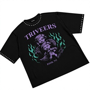เสื้อยืดโอเวอร์ไซส์ผ้าเจอร์ซีย์ลำลองพรีเมียม TRIVEERS สำหรับผู้ชาย-ผ้าฝ้าย 100% แห้งเร็ว ป้องกันการเป็นขุย ระบายอากาศได้ดี - Product Image 1