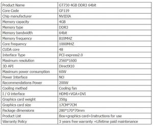 การ์ดจอ GeForce GT730 ลดราคาพิเศษ 4GB การ์ดแสดงผล HD สำหรับคอมพิวเตอร์ตั้งโต๊ะ มีสินค้าพร้อมส่ง ขายส่ง - Product Image 2