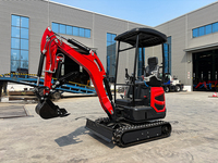 Excavatrice hydraulique compacte de 1,8 tonne avec moteur EPA Kubota, polyvalente, sur chenilles, dotée d'un engrenage pour les travaux de construction en espace restreint