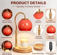 Lampe chauffe-bougie électrique avec minuterie et variateur d'intensité, idéale comme décoration d'intérieur, cadeau pour Thanksgiving et Noël