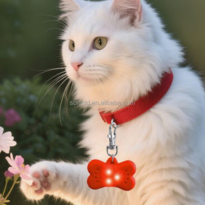 Luz <span class=keywords><strong>LED</strong></span> de advertencia de seguridad para mascotas, pajarita, <span class=keywords><strong>Collar</strong></span> de estilo óseo, lámpara colgante, etiqueta de identificación de nombre para perro, gato, caminar, correr, cinta nocturna - Product Image 6
