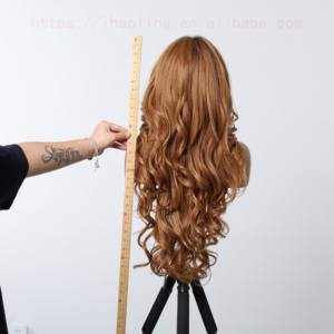 13*6 U parrucca in pizzo fatto a mano in fibra sintetica futuro naturale morbida parrucca di colore miscelazione ad alta densità capelli scuri radice 613 biondo - Product Image 3