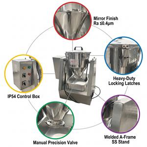 Miscelatore Industriale per Polveri Chimiche e Spezie con Tamburo in SUS304 da 5L a 40L, 0-33 RPM per Miscelazione a Secco di Grado Alimentare - Product Image 6