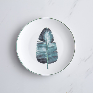 Novedad planta verde hojas de cerámica plato, placa de 8 pulgadas cocina placa - Product Image 6