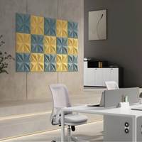 Panneau acoustique 3D en PET, motif étoile diamant, en fibre de polyester, pour décoration murale et réduction du bruit, idéal pour les bureaux
