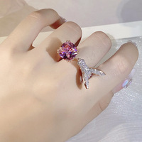 Bijoux fins en Zircon rose, en forme d'oiseau, pour femmes, nouvelle collection, KYRA01608