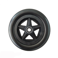 Nouvelle roue en mousse PU de 6 pouces, pneu anti-crevaison, jante en plastique, roulement à billes, capacité de charge de 50 kg, noire, pour fauteuil roulant/robot/restaurant/entrepôt