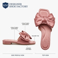 Chaussures plates en cuir pour femmes, de qualité soie, à largeur large, style décontracté, ouvertes, pour l'été