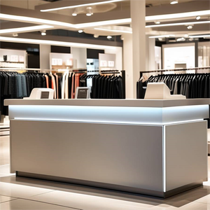 Bancone del cassiere del supermercato <span class=keywords><strong>bianco</strong></span> classico della fabbrica bancone del cassiere di Design moderno della farmacia bancone del cassiere - Product Image 1