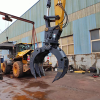 RIBETTER Grappin forestier hydraulique pour roches et bois, ouverture de mâchoire de 2400 mm pour excavatrice de 3 à 50 tonnes (garantie 1 an)