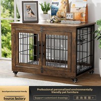Cage pour chien en bois étanche, double porte, anti-morsure, pour toutes les saisons, usage intérieur – Meuble de rangement pour animaux de compagnie – Meilleures ventes