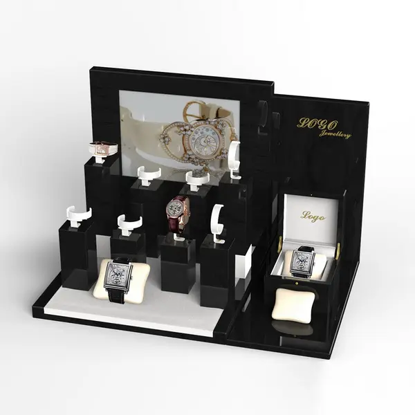 Customized Luxury Design Watch Display MDF Tray Storage Watch/Ring/Bracelet Display standholder