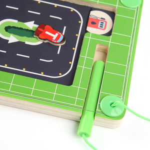 Juego de mesa de laberinto de números y colores magnéticos de <span class=keywords><strong>madera</strong></span> para niños Montessori personalizado, actividad educativa, tablero ocupado, juguetes para niños - Product Image 6