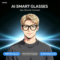 Lunettes Intelligentes IA Premium avec Caméra 800W, Assistant Vocal IA, Traduction Simultanée IA, Traduction Photo, Traduction Vidéo, 290mAh, WIFI 4