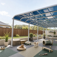 Abri pour animaux de compagnie, couverture pour enclos pour chiens, espace extérieur pour animaux, toit en polycarbonate et aluminium, pergola imperméable et protégée contre les UV pour jardin, sur mesure OEM