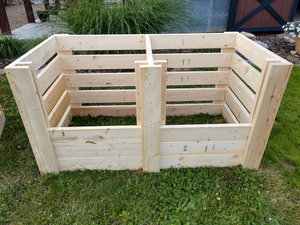 Plans uniquement pour bac à compost simple ou double à faire soi-même avec lattes avant réglables, bac à compost en <span class=keywords><strong>bois</strong></span> - Product Image 2