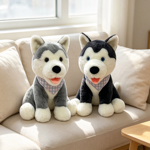 Lindo Peluche de <span class=keywords><strong>Husky</strong></span> Sentado, Compañero Reconfortante, Juego Imaginativo, Perro de Peluche Suave para Jugar - Product Image 4