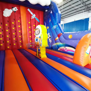 Giant outdoor events aire de jeux gonflable stunt jump with slide inflatable space <b>playground</b> - Product Image 4