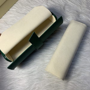 Leather <b>Watch</b> Roll for Travel Handmade Men's <b>Watch</b> <b>Case</b> with Green Embossed Custom Logo Service for Promotional Gifts - Product Image 5