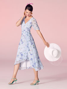 Nuevo diseño Flexible ligera azul de manga corta verano vestido - Product Image 6