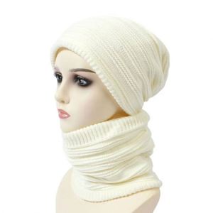 Unisex Winter Beanie Hats Scarf Set Warm Knit Hat Thick Fleece Lined Slouchy Skull Cap Beanies <b>Neck</b> <b>Warmer</b> 2 Pcs Chapeau - Product Image 1