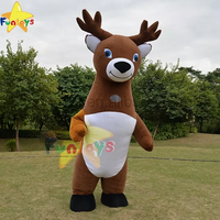 Funtoys Costume de Mascotte Gonflable de Noël Père Noël Bonhomme de Neige Renne Élan Cerf Personnage Animal Dessin Animé pour Adulte