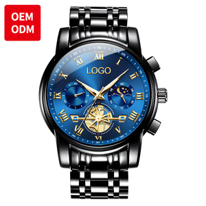 Đồng hồ thạch anh nam cao cấp, thiết kế tourbillon tuần trăng, chống nước, chức năng chronograph, có thể tùy chỉnh logo, bán buôn OEM ODM. - Product Image 5