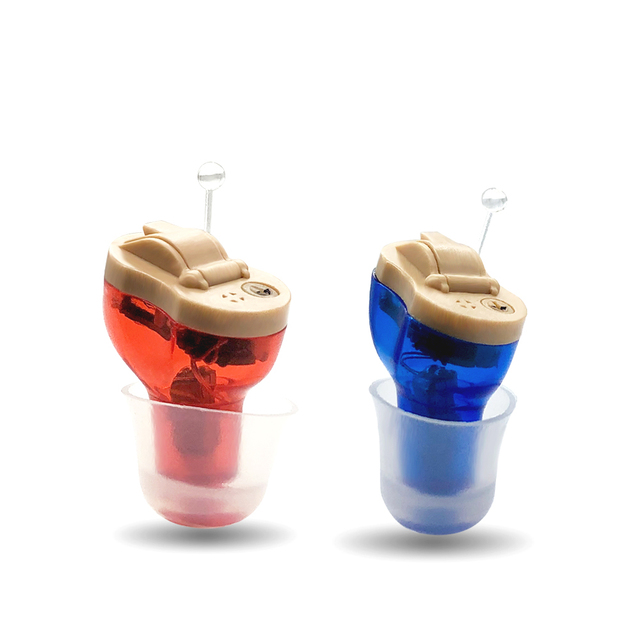 2022 New Best Cheap ForSound M1-Red Blue CIC Invisible Mini Digital Programmable Sound Amplifier Hearing Aids for Mild Hearing