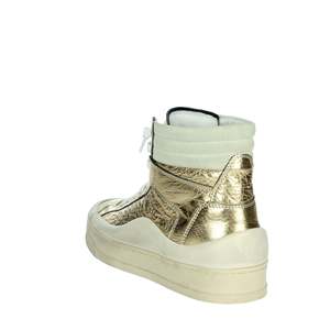 P448 Donna Sneakers F23RAIL W Oro High Top Gold Leather Chunky Shoes Taille Femme 37 Semelle Air - Product Image 2