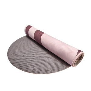 Tapis de yoga personnalisé en suède antidérapant, absorbant les chocs, ovale, demi-lune, élargi, en mousse PU de luxe, antibactérien, 183 cm - Product Image 1
