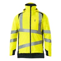 Veste réfléchissante maritime épaissie pour hommes avec capuche: le manteau de sécurité parfait pour la construction en hiver