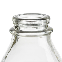 32 Fl. Oz. Bouteille de lait en verre carré transparent de 1 litre imprimée sur mesure 32 oz. Bouteilles de liquide de jus en verre Squat Pint 1000ml