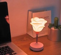 Sortie d'usine cadeau créatif lampes de table de chevet romantiques veilleuse rose en silicone blanc
