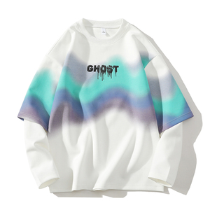 T-shirt à manches longues Bloody pour garçons, col rond, manteau d'automne 2025, nouvelle collection, vêtements d'automne, tendance jeunesse, pull décontracté ample, mode respirante - Product Image 1