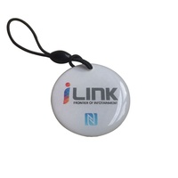 Étiquette d'identité RFID époxy avec anneau métallique, Programmable, Code QR, imprimé, NFC, pour animal de compagnie