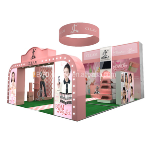 บูธแสดงสินค้า IZEXPO Nail Event แบบโมดูลาร์ ประกอบง่าย ขนาด 20x20 ฟุต <span class=keywords><strong>สี</strong></span>ชมพู บูธงานแสดงสินค้า บูธจัดนิทรรศการ - Product Image 2