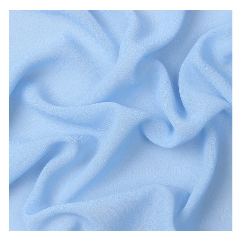 Groothandel Veel Kleurkeuze 100% Polyester Zijde 100d 18T Twist Chiffon Stof Voor Vrouwen Jurk Hanfu Zonwering Choths