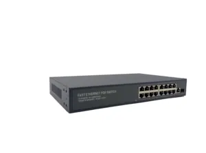 CCTV IP 10/100Mbps 16 port PoE dengan 1 sfp 1RJ45 gigabit uplink ethernet poe switch