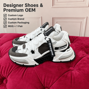 Zapatos de Diseñador de Lujo 2026 para Hombre y Mujer, Zapatillas de Cuero de Alta Calidad, Negras y Blancas, Plataforma Gruesa, Estilo Deportivo Casual, Nuevo - Product Image 1