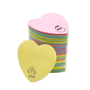 Heart square custom size clear color sticky notes memo pad manufacturer