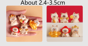 Statuette in Resina 3D di Gatti Portafortuna Cinesi Feng Shui, Miniature di Animali Carini da Collezione per Decorazione Casa e Casa delle Bambole - Product Image 2