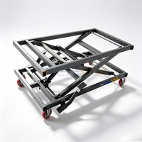 Table de travail mobile hydraulique F300C, capacité 300 kg, chariot élévateur à ciseaux réglable en hauteur avec pompe à pied pour la manipulation de panneaux de menuiserie
