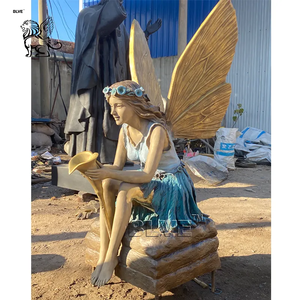 Fuente de Agua con Estatua de Ángel de Metal para Jardín, Arte Escultural de Bronce de Tamaño Real, BLVE - Product Image 3