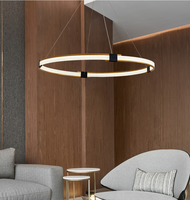 Lustre LED simple de style nordique, en forme d'anneau, luminaire suspendu au plafond